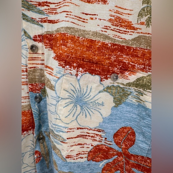 Pierre Cardin VTG Tropical Hawaiian Shirt Yellow/Green Cotton L - Picture 3 of 6